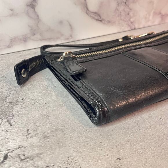 Coach Black Leather & Patent Leather Wristlet Wallet - Picture 8 of 13